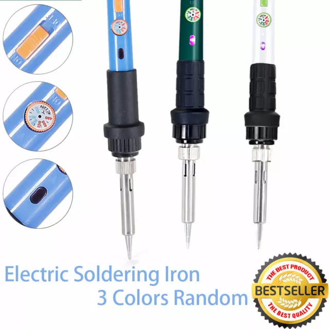 60W Soldering Iron Kit Electronics Welding Irons Tools Adjustable Temperature UK