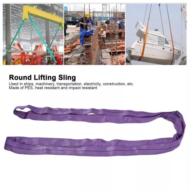 (6m)Crane Round Sling 55mm Wide Endless Slings Wear Resistant Smooth Flexible