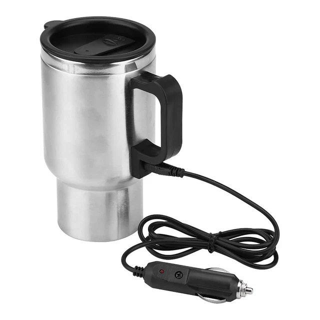 500ml 12V Travel Coffee Heated Mug Car Based Heating Kettle Cup Steel L0K2 4