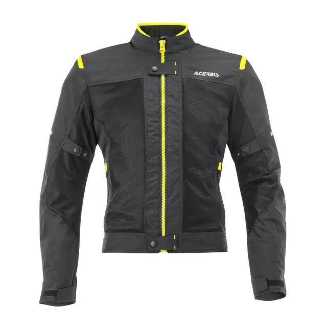 Chaqueta Ce Perforada Para Hombre Acerbis Ramsey Negro-Amarillo Talla Xxl