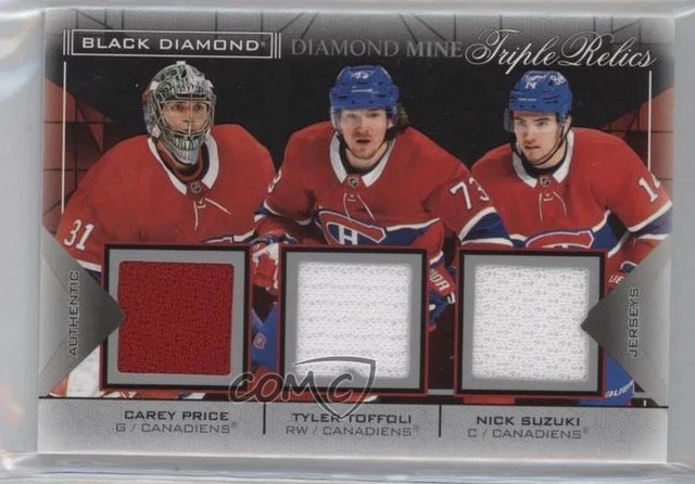 2021-22 Black Diamond Mine Triple Relics Carey Price Tyler Toffoli Nick Suzuki