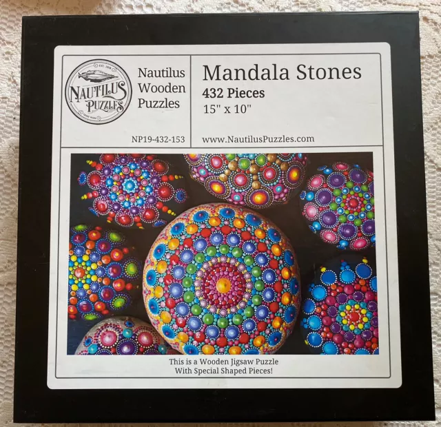 NEW Nautilus Wooden Jigsaw Puzzles For Adults - Mandala Stones (432 Pieces)