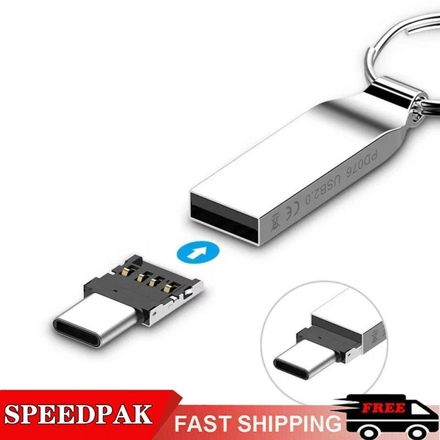 Câble OTG USB C Subtel - Adaptateur On The Go Pour Smartphone Aluminium Noir