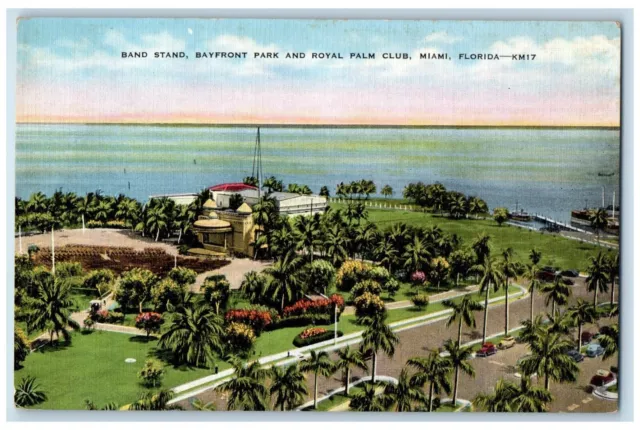 c1940 Band Stand Bayfront Park Royal Palm Club Miami Florida FL Vintage Postcard
