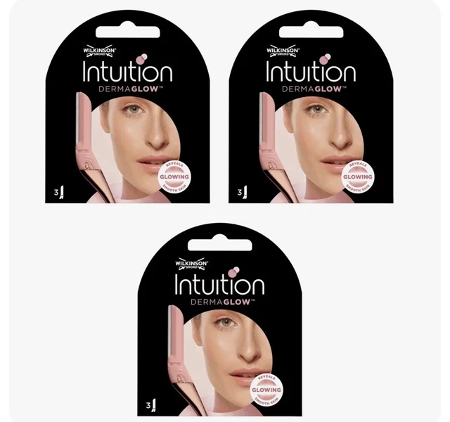 Paquete de 3 cartuchos de recarga de navaja Wilkinson Intuition Dermaglow-