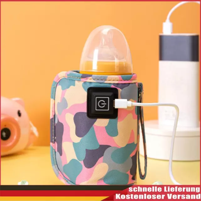 Calentador de biberón USB para bebé portátil sobre la marcha para viajar a casa (camuflaje Pi