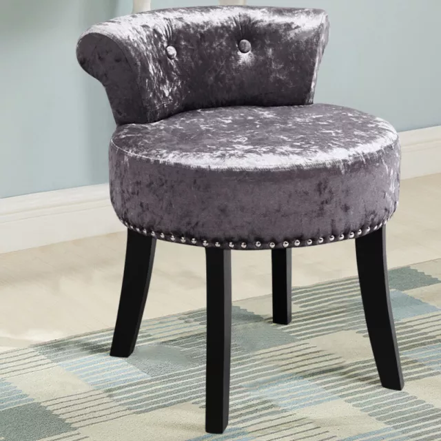 Crushed velvet store dressing table chair