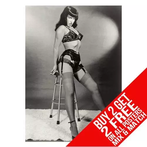 Bettie Page Bb3 Poster Art Print A4 A3 Size - Buy 2 Get Any 2 Free
