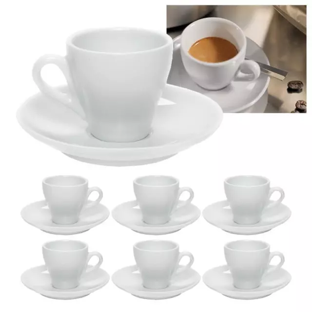 Set 6 tazzine da caffè con piattino espresso bar ceramica cucina colazione 90 cc