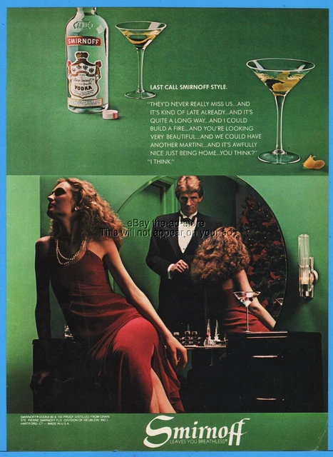 1980 Smirnoff Vodka LAST CALL vintage photo cocktail magazine bar decor ad