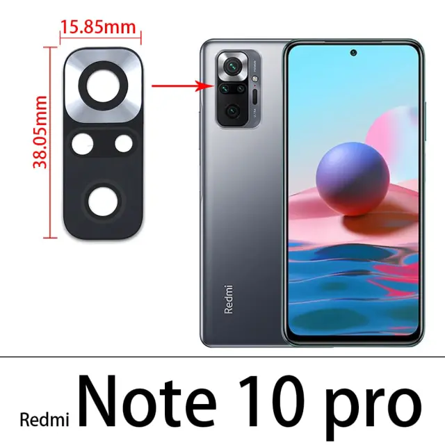 Caméra Verre Pour Xiaomi Redmi Note 10 Pro Lentille Vitre Objectif de la Caméra