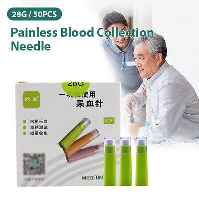 50 PIEZAS Colección de Sangre Aguja Desechable Estéril Lanceta Sangre Pluma Sangre Nee'H1