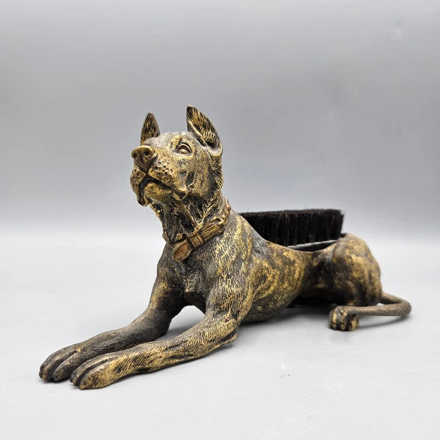 Large Austrian Cold Painted Bronze Dog Pen Wipe Marked "Geschutzt"