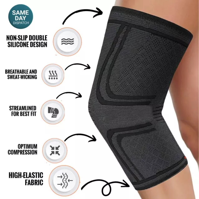 Copper Knee Support Compression Sleeve Brace Patella Arthritis Pain Relief Gym