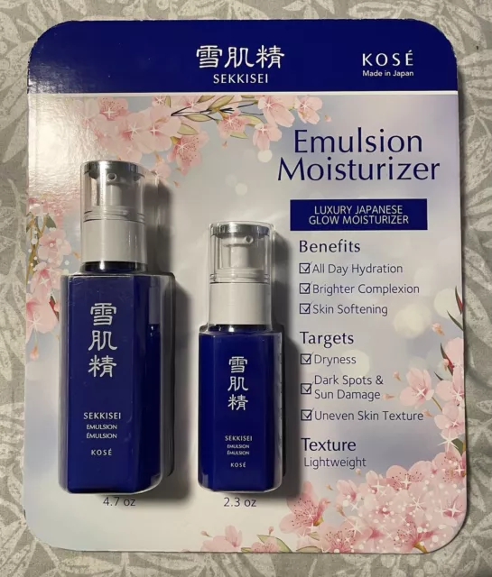 Juego de hidratantes de emulsión SEKISEI 4,7 oz y 2,3 oz nuevo en paquete