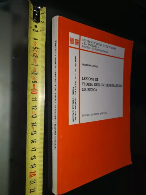 Gg Libro: Lezioni Di Teoria Dell'interpretazione Giuridica Vittorio Frosini 1989