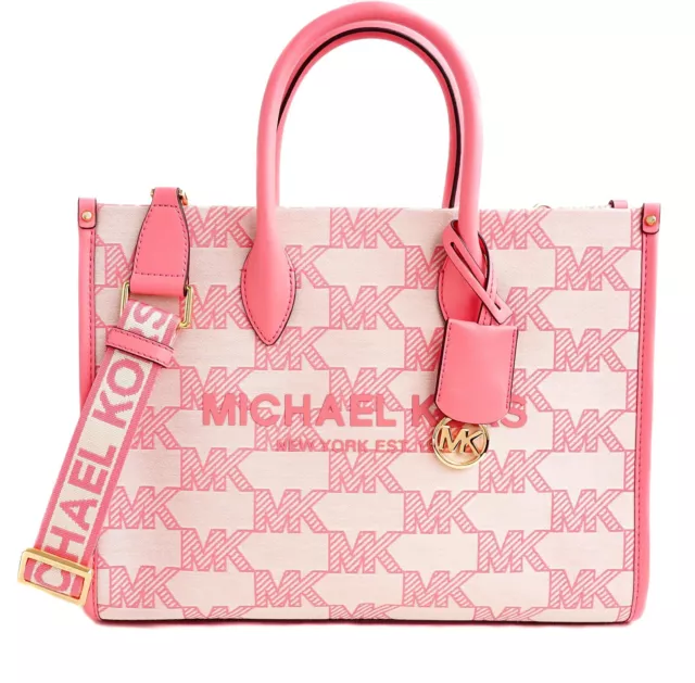 Michael Kors Women Bag Shoulder Bag Mirella Md Ew Tote Bag Jacquard Tea Rose