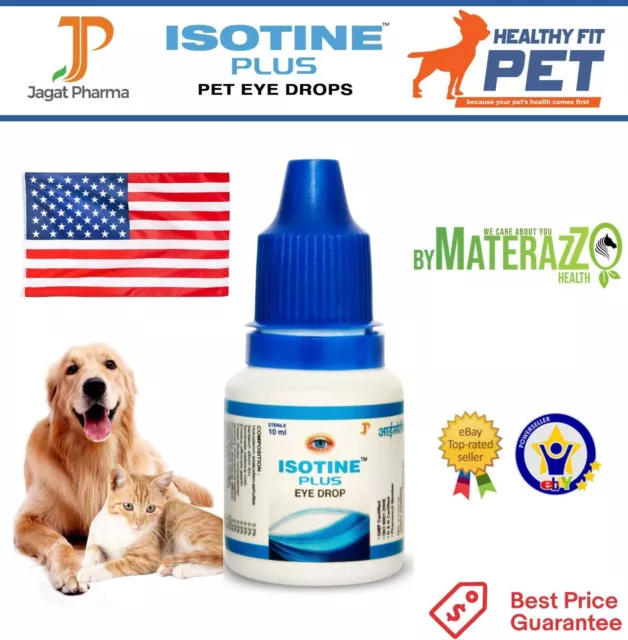 Eye Drops Dogs Cats Exp.2025 Isotine Plus Cataract Glaucoma Macular Degeneration