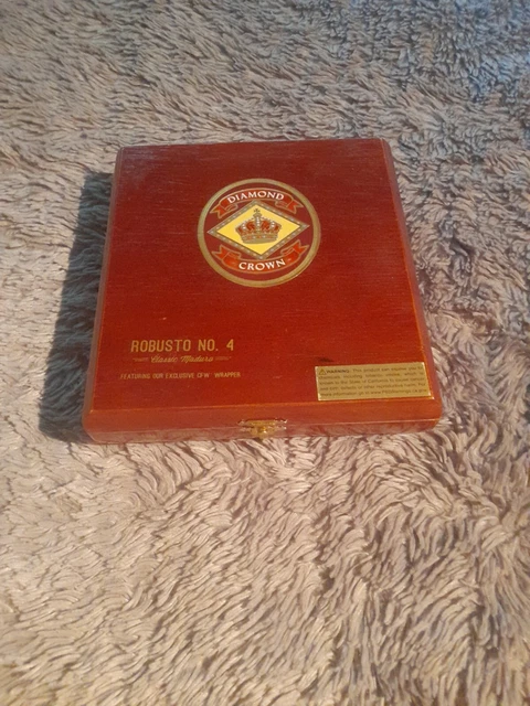 Diamond Crown Robusto No 4 Clasp Wood Cigar Box Free Ship