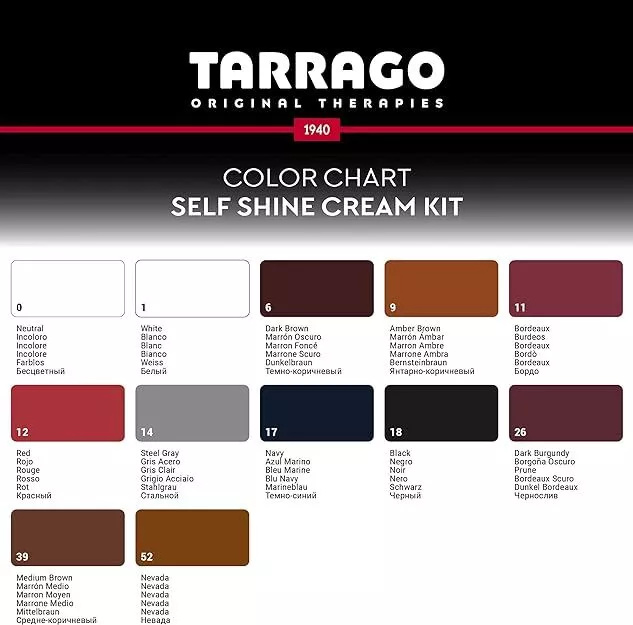 Tarrago SELF SHINE SHOE CREAM Polish KIT  COLORS  50 Ml 2