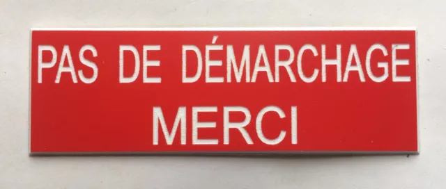plaque, panneau "PAS DE DÉMARCHAGE MERCI" signalétique