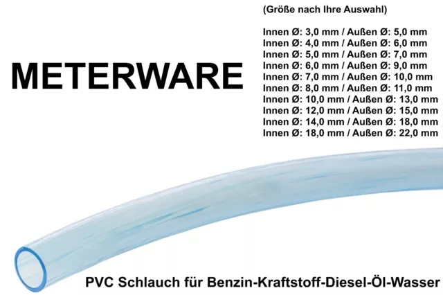 PVC Benzinschlauch Ölleitung Transparent Schlauchleitung Kraftstoffschlauch TOP