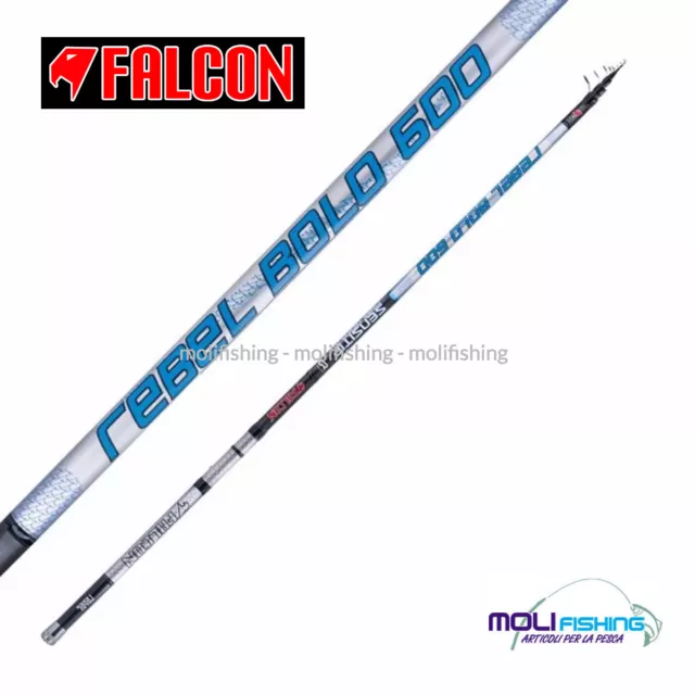 Canna Pesca Bolognese Falcon Rebel Bolo 4 - 5 - 6 Mt Azione Di Punta Xrcarbon