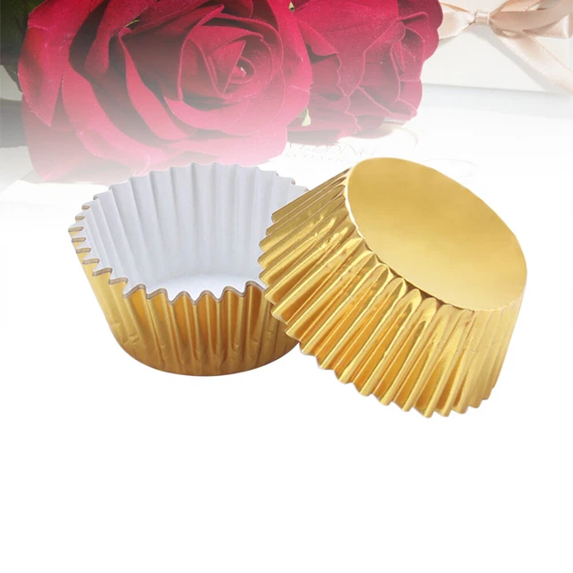 100pz Coppe Lamina Ispessita Alluminio Fodere Cupcake Mini Stampi Muffin Torta Cottura