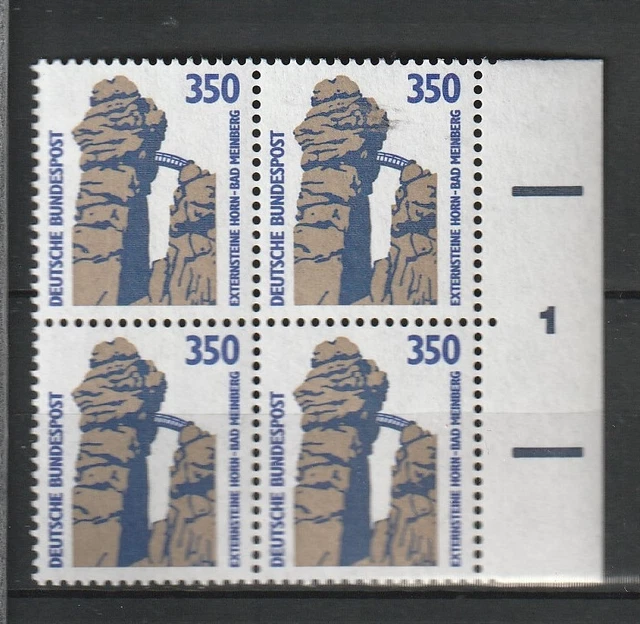BRD SWK 350 Pf 4er Block mit Formnummer 1 postfrisch