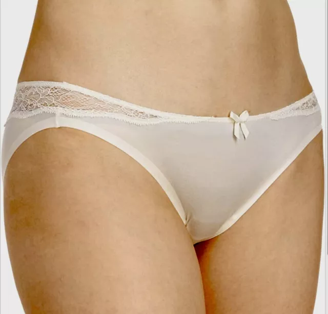 MAIDENFORM Comfort Devotion Embellished Ivory Bikini Panty Womens S 5 M 6 L XL 8