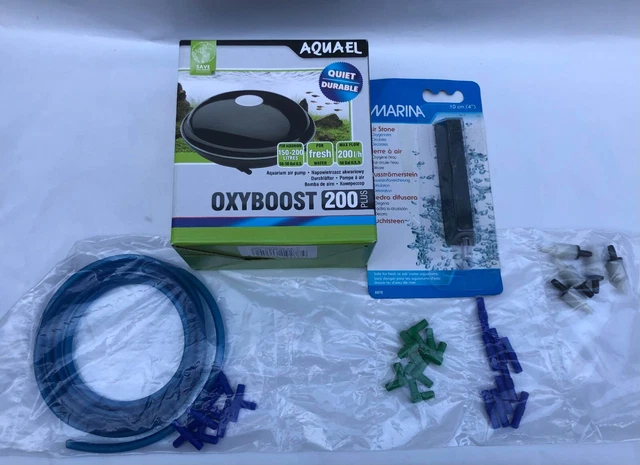 Aquael Oxyboost 200 Plus Air Pump - Airline - Fittings -Non Return - Airstone