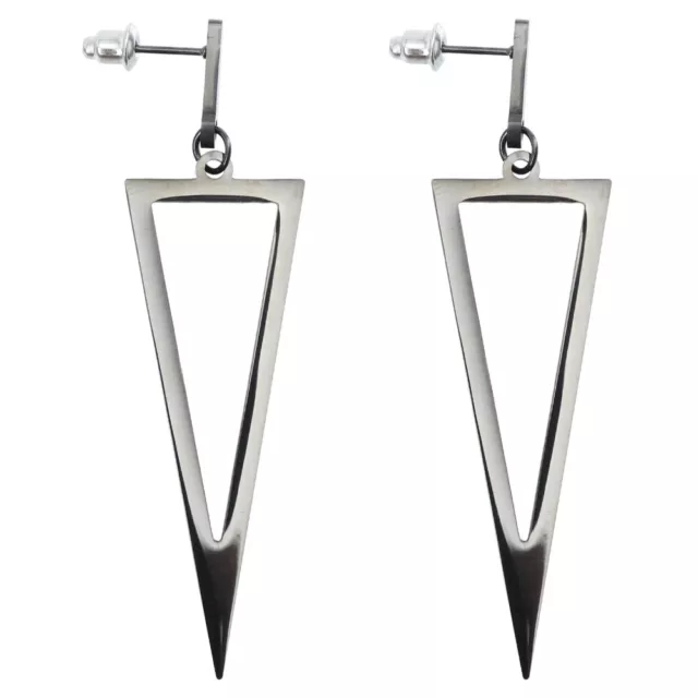 Drop Earrings Black Dangle Punk Geometric Long Triangle Simple