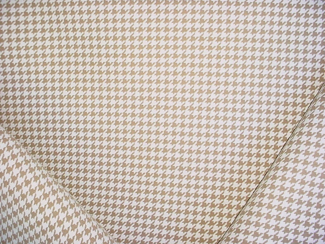 16-3/8Y Waverly Parlor Taupe Soft White Cotton Houndstooth Upholstery Fabric