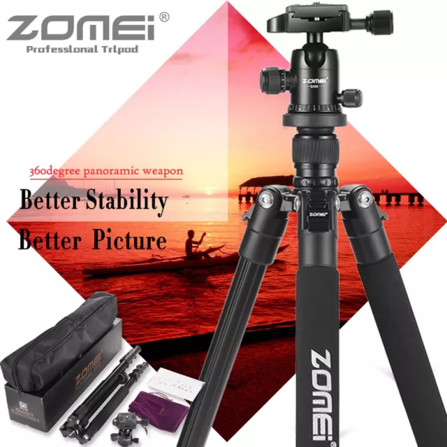 Zomei Q555 Portable Aluminium pro Camera Tripod Ball Head Stand for Canon video