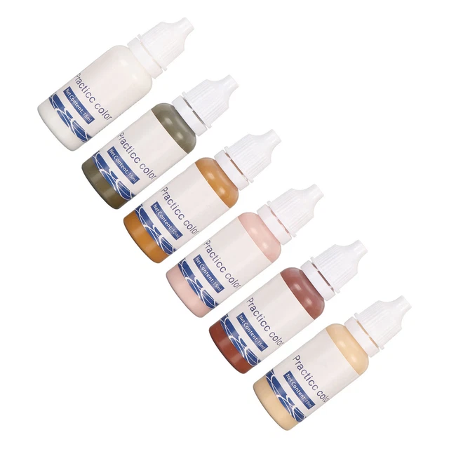 6 Colors Makeup Tattoo Ink Pigment Long Lasting Tattoo Practice Ink Set Eyeb Zz1