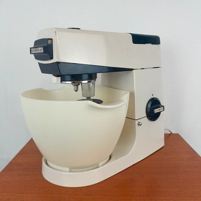 VINTAGE KENWOOD CHEF A701A Stand Mixer with Attachments White/Blue Trim