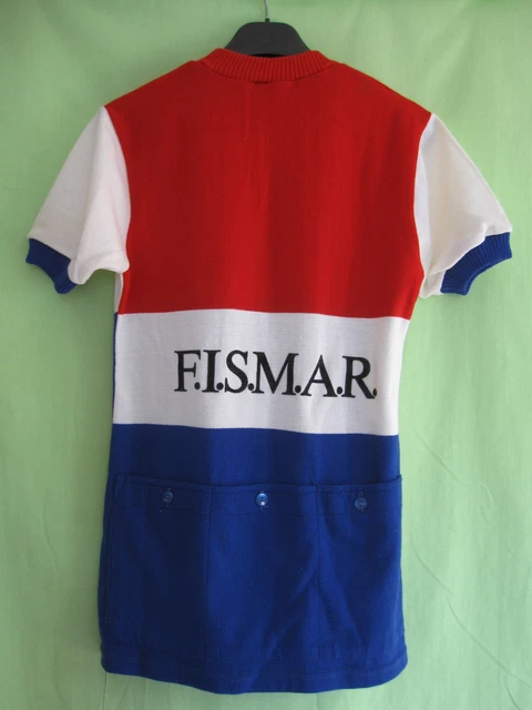 Maillot cycliste Vintage Trophée FISMAR Violon Bleu Blanc