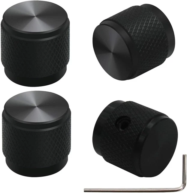 4 Pezzi Nero Lega Di Alluminio Potenziometro Manopola Di Controllo Volume Audio