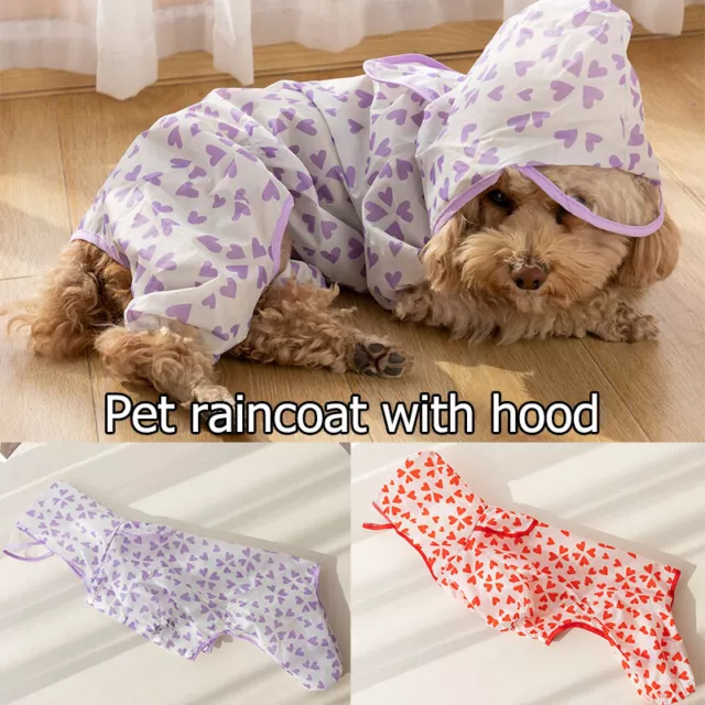 Chien de Compagnie Imperméable Extra Fin à Capuche Combinaison Chiot Pluie Ves 》