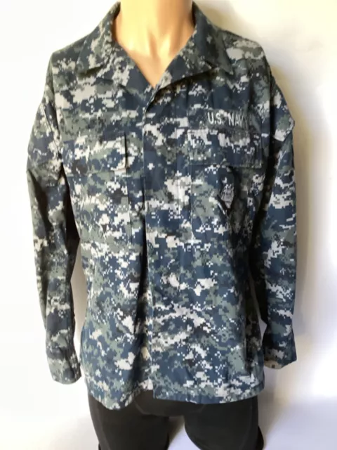 US navy Issue blue digital pattern Shirt Blouse Working Small Regular USGI (31)