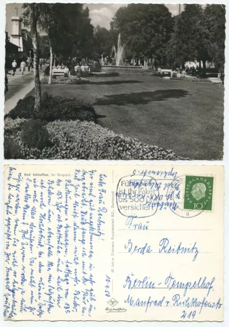 39924 - bathroom salt flen - in the spa park - real photo - postcard, run 10.9.1959