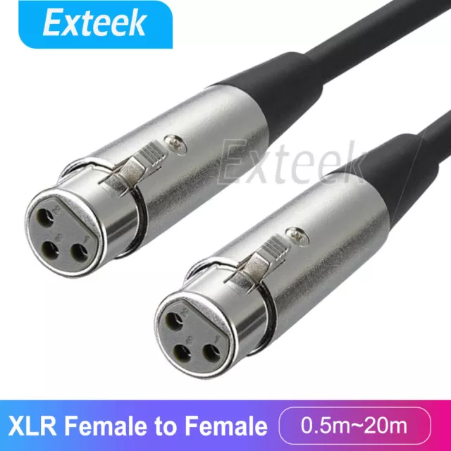 Microphone Mic Cable Audio XLR Female to Female Extension Balanced 3 Pin Lead AU