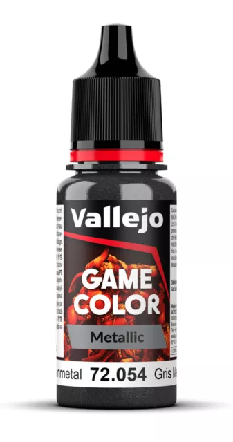 Vallejo Acrylic Paint - Game Colour #Metal Dark Gunmetal (18 ml/0.6 fl oz)