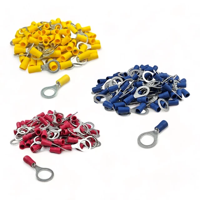 ELECTRICAL RING TERMINALS Red Blue Yellow Wire Crimp Insulated