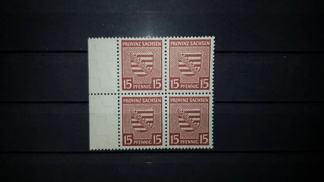 SBZ Provinz Sachsen, aus Mi.-Nr. 73-84 Y, 80Yb geprüft 4 er Block, postfrisch.