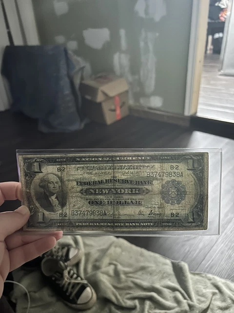 1918 One Dollar Federal Reserve Bank Of New York Star Note! Serial#B1018245!