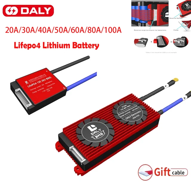 BMS Daly LiFePO4 16S 48V 200A, Per Batterie 18650, Con LED, RS485, Per Sistemi Solari E Accumulo Casa