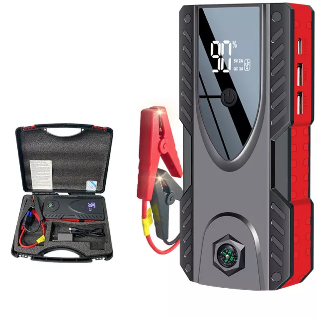 28000mAh Auto KFZ Starthilfe Jump Starter Ladegerät Booster Powerbank USB LED