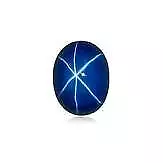 Natural 6 Rays Blue Star Sapphire Oval Cabochon 7.20CTs 10X14X5 mm Loose Gemston