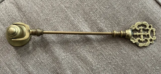Vintage Ornate Solid Brass Candle Snuffer Heavy 13.5”